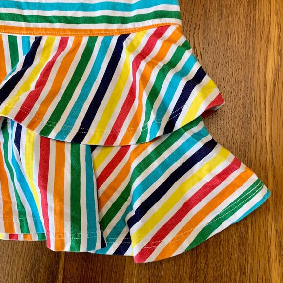 HANNA ANDERSSON Rainbow Striped Dress Girls 3 3T 90cm Tiered Skirt Multi Color - Picture 4 of 6